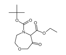 6-氧-[1,4] 氧氮杂卓-4,5-二羧酸 4-叔丁酯 5-乙酯结构式