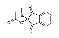 2-(Acetyloxy)-2-(methylthio)-1H-indene-1,3(2H)-dione structure