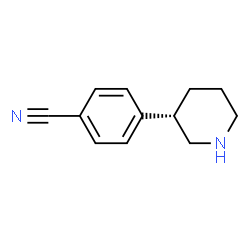 4-((3S)-3-piperidyl)benzenecarbonitrile structure