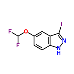 5-(Difluoromethoxy)-3-iodo-1H-indazole结构式