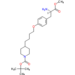 (S)-tert-Butyl 4-(4-(4-(2-amino-3-methoxy-3-oxopropyl)phenoxy)butyl)piperidine-1-carboxylate Structure