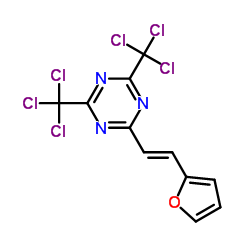 2-(2-(Furan-2-yl)vinyl)-4,6-bis-(trichloromethyl)-s-triazine Structure