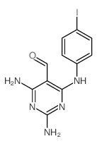 5-Pyrimidinecarboxaldehyde,2,4-diamino-6-[(4-iodophenyl)amino]- structure