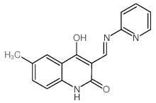 2(1H)-Quinolinone, 4-hydroxy-6-methyl-3-[(2-pyridinylimino)methyl]- (en) Structure