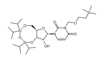 3-N-(trimethylsilyl)ethoxymethyl-3',5'-O-(tetraisopropyldisiloxane-1,3-diyl)uridine结构式