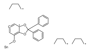 tributyl-(7-methoxy-2,2-diphenyl-1,3-benzodioxol-5-yl)stannane结构式