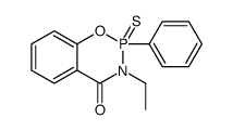 2-Phenyl-3-ethyl-2,3-dihydro-4H-1,3,2-benzoxazaphosphorin-4-one 2-sulf ide结构式