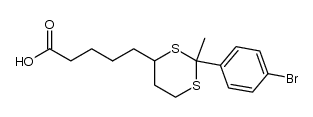 5-(2-(4-bromophenyl)-2-methyl-1,3-dithian-4-yl)pentanoic acid Structure