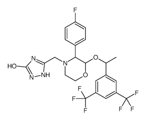 5-[[(2S,3R)-2-[(1R)-1-[3,5-bis(trifluoromethyl)phenyl]ethoxy]-3-(4-fluorophenyl)morpholin-4-yl]methyl]-1,2-dihydro-1,2,4-triazol-3-one structure