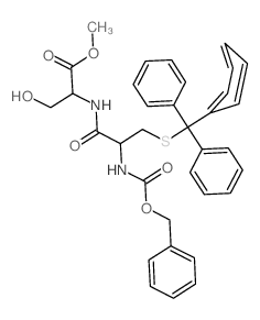 Serine,N-[N-carboxy-3-(tritylthio)-L-alanyl]-, N-benzyl methyl ester, L- (8CI) structure