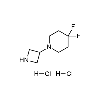 1-(氮杂环丁烷-3-基)-4,4-二氟-哌啶二盐酸盐结构式