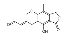 4-(4-Hydroxy-6-methoxy-7-methyl-3-oxophthalan-5-yl)-2-methylbuten-2-al结构式