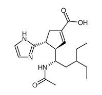 (3R,4R,1'S)-4-(Imidazol-2-yl)-3-(1'-Acetamido-3'-ethyl)pentyl-cyclopent-1-ene-1-carboxylic Acid结构式