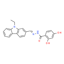 N'-[(9-ethyl-9H-carbazol-2-yl)methylene]-2,4-dihydroxybenzohydrazide Structure