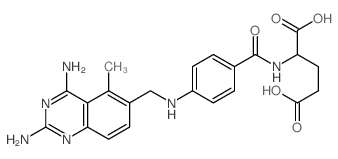 L-Glutamic acid,N-[4-[[(2,4-diamino-5-methyl-6-quinazolinyl)methyl]amino]benzoyl]- structure