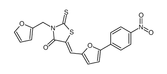 3-(2-furylmethyl)-5-[(5-{4-nitrophenyl}-2-furyl)methylene]-2-thioxo-1,3-thiazolidin-4-one Structure