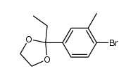 2-(4-bromo-3-methylphenyl)-2-ethyl-[1,3]dioxolane结构式