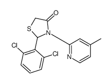 2-(2,6-dichlorophenyl)-3-(4-methylpyridin-2-yl)-1,3-thiazolidin-4-one Structure