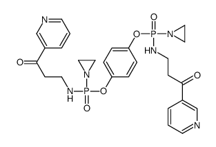 3-[[aziridin-1-yl-[4-[aziridin-1-yl-[(3-oxo-3-pyridin-3-ylpropyl)amino]phosphoryl]oxyphenoxy]phosphoryl]amino]-1-pyridin-3-ylpropan-1-one Structure