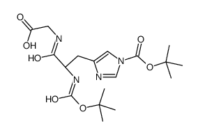 2-[[(2S)-2-[(2-methylpropan-2-yl)oxycarbonylamino]-3-[1-[(2-methylpropan-2-yl)oxycarbonyl]imidazol-4-yl]propanoyl]amino]acetic acid Structure