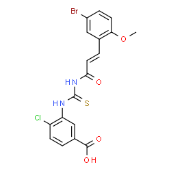 3-[[[[3-(5-BROMO-2-METHOXYPHENYL)-1-OXO-2-PROPENYL]AMINO]THIOXOMETHYL]AMINO]-4-CHLORO-BENZOIC ACID Structure