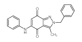5-anilino-2-benzyl-3-methyl-indazole-4,7-dione结构式