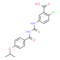 2-CHLORO-5-[[[[4-(1-METHYLETHOXY)BENZOYL]AMINO]THIOXOMETHYL]AMINO]-BENZOIC ACID结构式