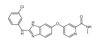 4-({2-[(3-chlorophenyl)amino]-1H-benzimidazol-6-yl}oxy)-N-methyl-pyridine-2-carboxamide Structure