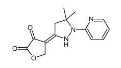 (4E)-4-(5,5-dimethyl-1-pyridin-2-ylpyrazolidin-3-ylidene)oxolane-2,3-dione结构式