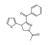 1-(5-benzoyl-4-thiophen-2-yl-3,4-dihydropyrazol-2-yl)ethanone Structure