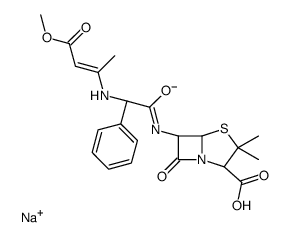 sodium,(2S,5R,6R)-6-[[2-[[(E)-4-methoxy-4-oxobut-2-en-2-yl]amino]-2-phenylacetyl]amino]-3,3-dimethyl-7-oxo-4-thia-1-azabicyclo[3.2.0]heptane-2-carboxylate Structure