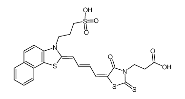 3-(4-oxo-5-{4-[3-(3-sulfo-propyl)-3H-naphtho[2,1-d]thiazol-2-ylidene]-but-2-enylidene}-2-thioxo-thiazolidin-3-yl)-propionic acid结构式