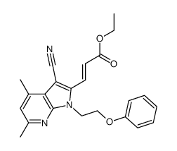 ethyl (2E)-3-[3-cyano-4,6-dimethyl-1-(2-phenoxyethyl)-1H-pyrrolo[2,3-b]pyridin-2-yl]acrylate Structure