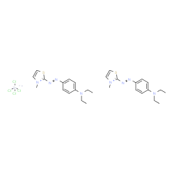 bis[2-[[4-(diethylamino)phenyl]azo]-3-methylthiazolium] tetrachlorozincate(2-)结构式