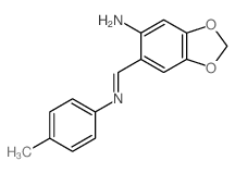 6-[(4-methylphenyl)iminomethyl]benzo[1,3]dioxol-5-amine结构式