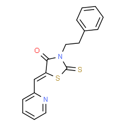 (E)-3-phenethyl-5-(pyridin-2-ylmethylene)-2-thioxothiazolidin-4-one structure