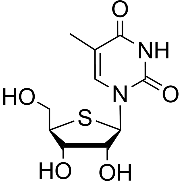 1-(4'-thio-beta-ribofuranosyl)thymine structure