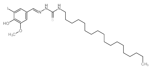 Hydrazinecarbothioamide,2-[(4-hydroxy-3-iodo-5-methoxyphenyl)methylene]-N-octadecyl- structure