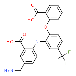 Benzoic acid,5-(aminomethyl)-2-[[2-(2-carboxyphenoxy)-5-(trifluoromethyl)phenyl]amino]-结构式