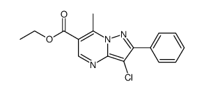 3-chloro-7-methyl-2-phenyl-pyrazolo[1,5-a]pyrimidine-6-carboxylic acid ethyl ester Structure