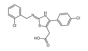 2-[4-(4-chlorophenyl)-2-[(2-chlorophenyl)methylamino]-1,3-thiazol-5-yl]acetic acid结构式