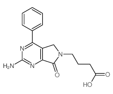 4-(3-amino-9-oxo-5-phenyl-2,4,8-triazabicyclo[4.3.0]nona-1,3,5-trien-8-yl)butanoic acid结构式