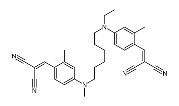 [[4-[[6-[[4-(2,2-dicyanovinyl)-3-methylphenyl]ethylamino]hexyl]methylamino]-2-methylphenyl]methylene]malononitrile structure