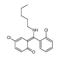 (6E)-4-chloro-6-[(2-chlorophenyl)-(pentylamino)methylidene]cyclohexa-2,4-dien-1-one结构式