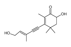 6-Hydroxy-3-(5-hydroxy-3-methyl-3-penten-1-inyl)-2,4,4-trimethyl-2-cyclohexen-1-on Structure