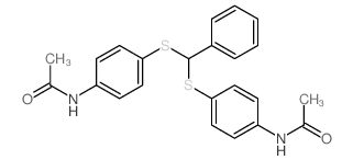 N-[4-[(4-acetamidophenyl)sulfanyl-phenyl-methyl]sulfanylphenyl]acetamide Structure