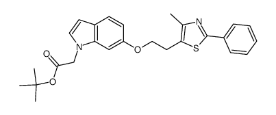 {6-[2-(4-methyl-2-phenyl-thiazol-5-yl)-ethoxy]-indol-1-yl}-acetic acid tert-butyl ester结构式