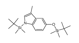 1-(tert-butyl-dimethyl-silanyl)-5-(tert-butyl-dimethyl-silanyloxy)-3-methyl-1H-indole结构式