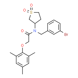 N-(3-bromobenzyl)-N-(1,1-dioxidotetrahydro-3-thienyl)-2-(mesityloxy)acetamide结构式