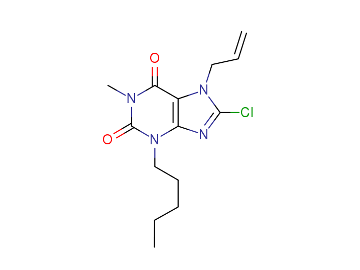 8-chloro-1-methyl-3-pentyl-7-(2-propen-1-yl)-3,7-dihydro-1H-purine-2,6-dione结构式